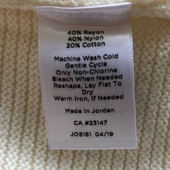 Talbots Links Stitch Mockneck Sweater Cream Sz XS - Picture 5 of 6